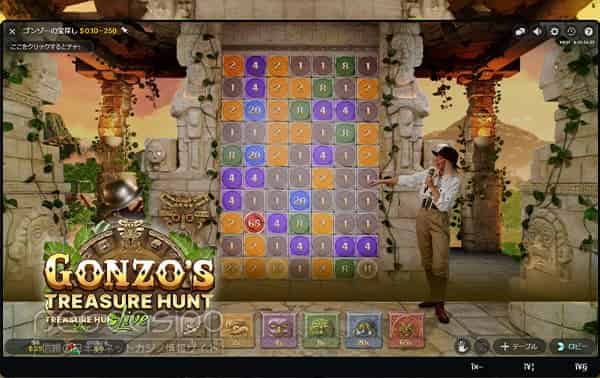ライブゲーム「Gonzo's Treasure Hunt Live」