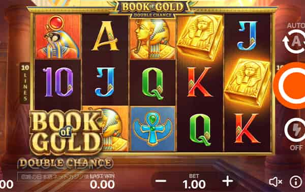 スロット「Book of Gold: Double Chance」の画面