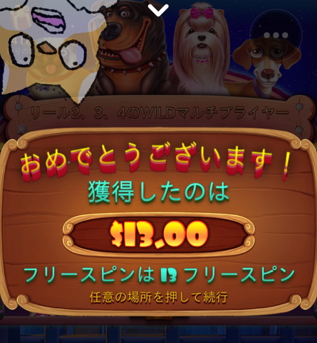 フリースピン$13獲得