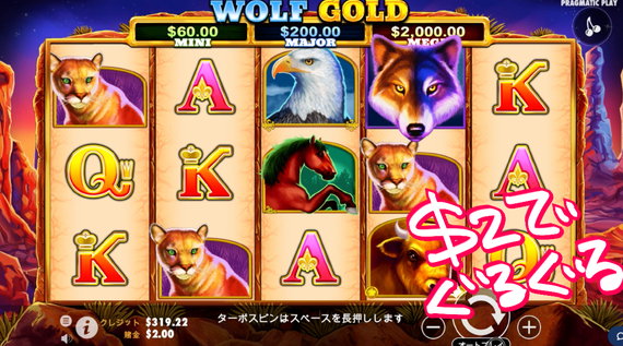 WOLF GOLDを2ドルベット