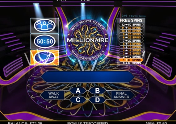 BTGのMillionaire slotのフリースピン回数