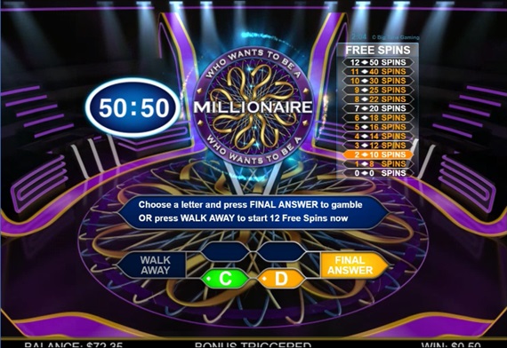 BTGのMillionaire slotの50：50