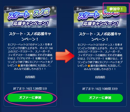 スケート・スノボ応援キャンペーン！に参加表明をする