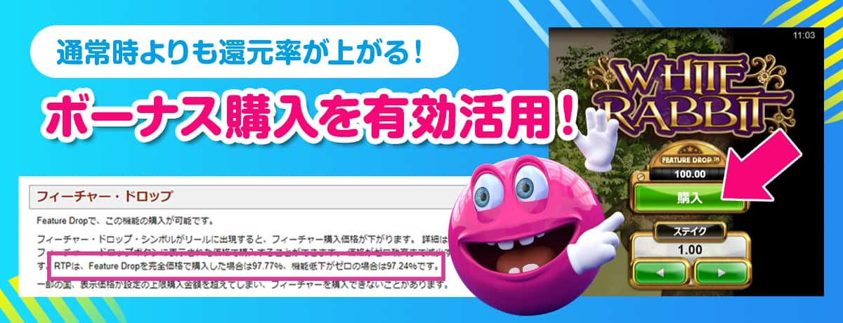 ボーナスを購入するとRTP（還元率）は上昇するものもある